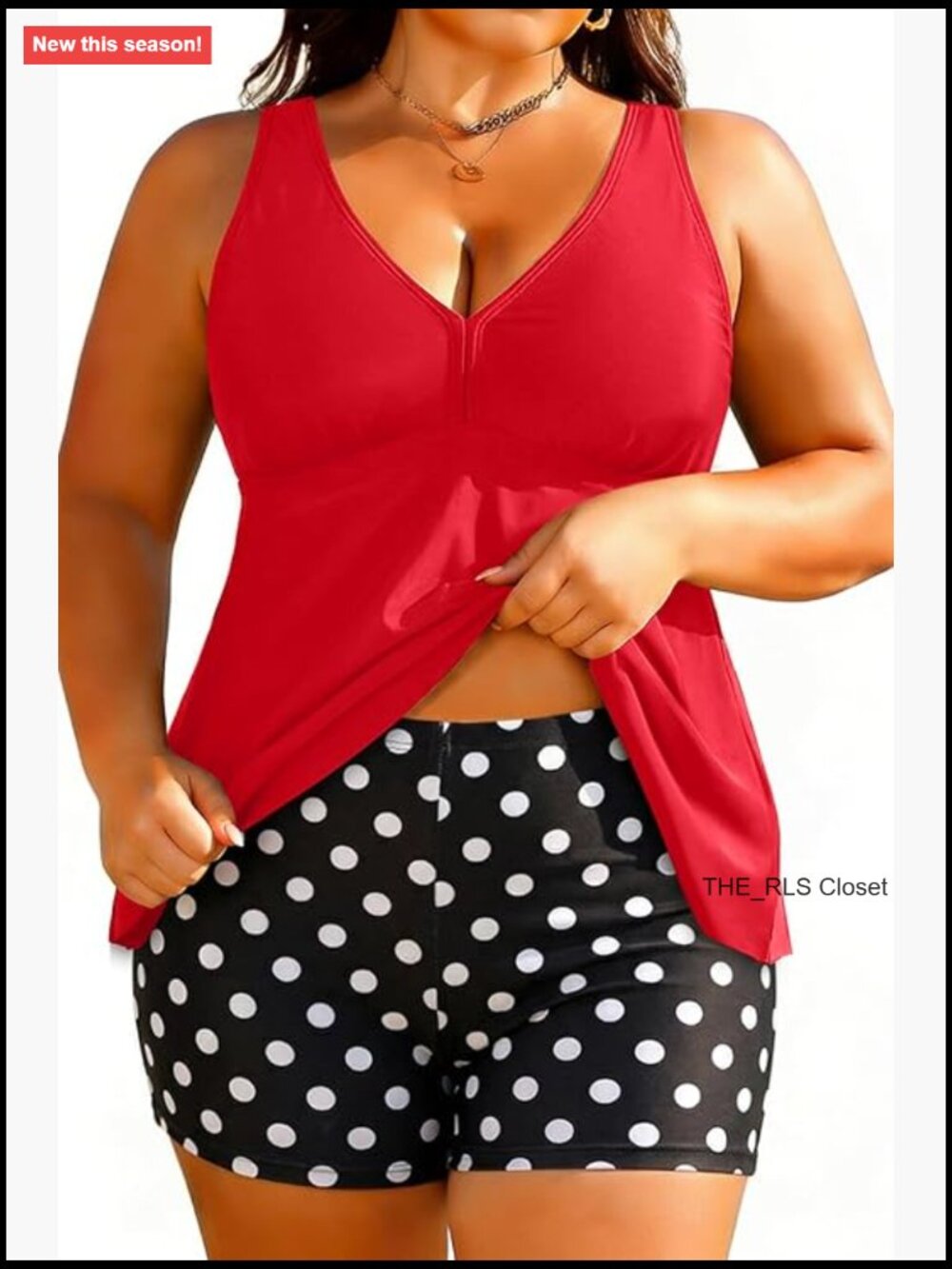 Plus Size Two Piece Tankini Set with Boyshorts Flowy Swimwear Athletic Bathing